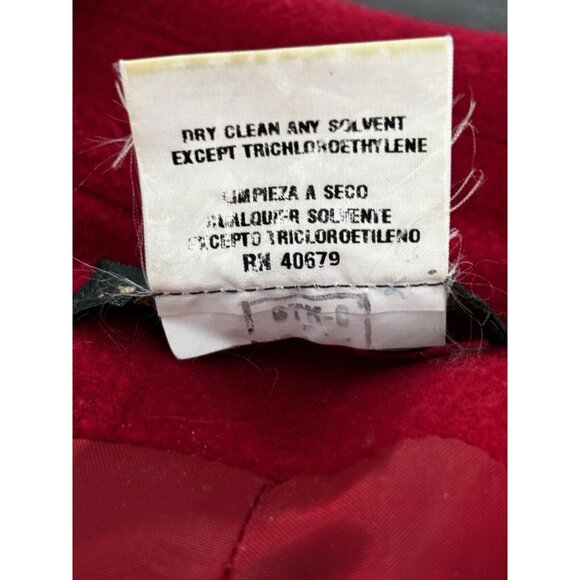 Harvé Benard Womens Red Wool Blend Coat Size 12 Vintage - Picture 5 of 5